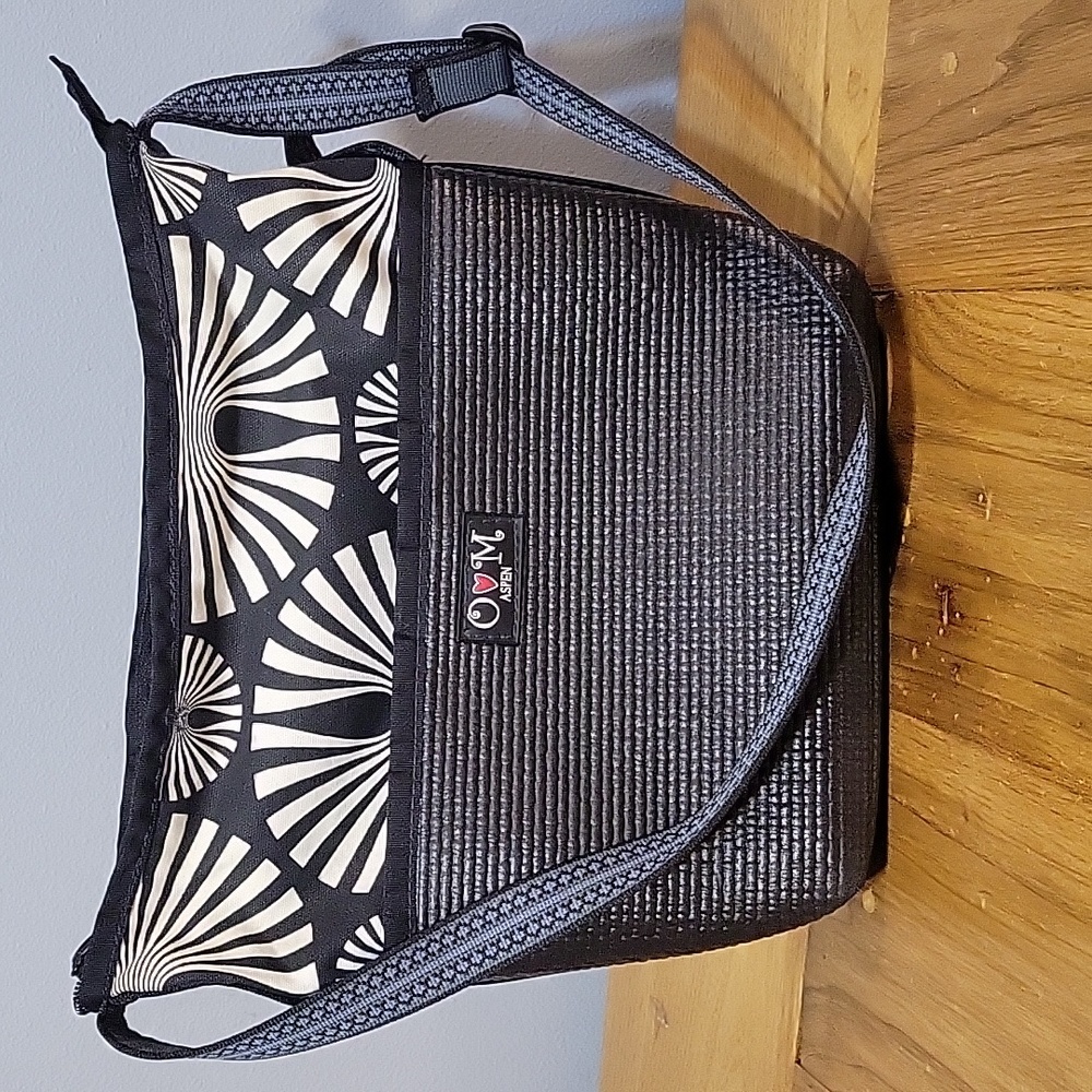 OlovesM geometric black and white Bernie adjustable strap recycled crossbody